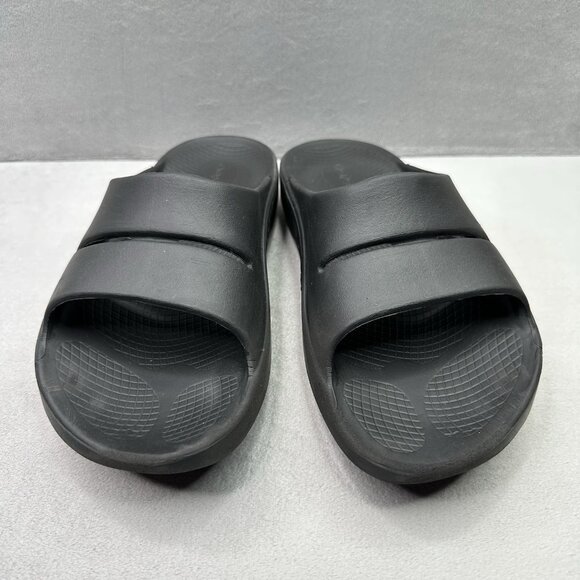 OOFOS OOahh Womens Size 10 Sandals Black Recovery Lightweight Comfort Slides - Picture 2 of 8